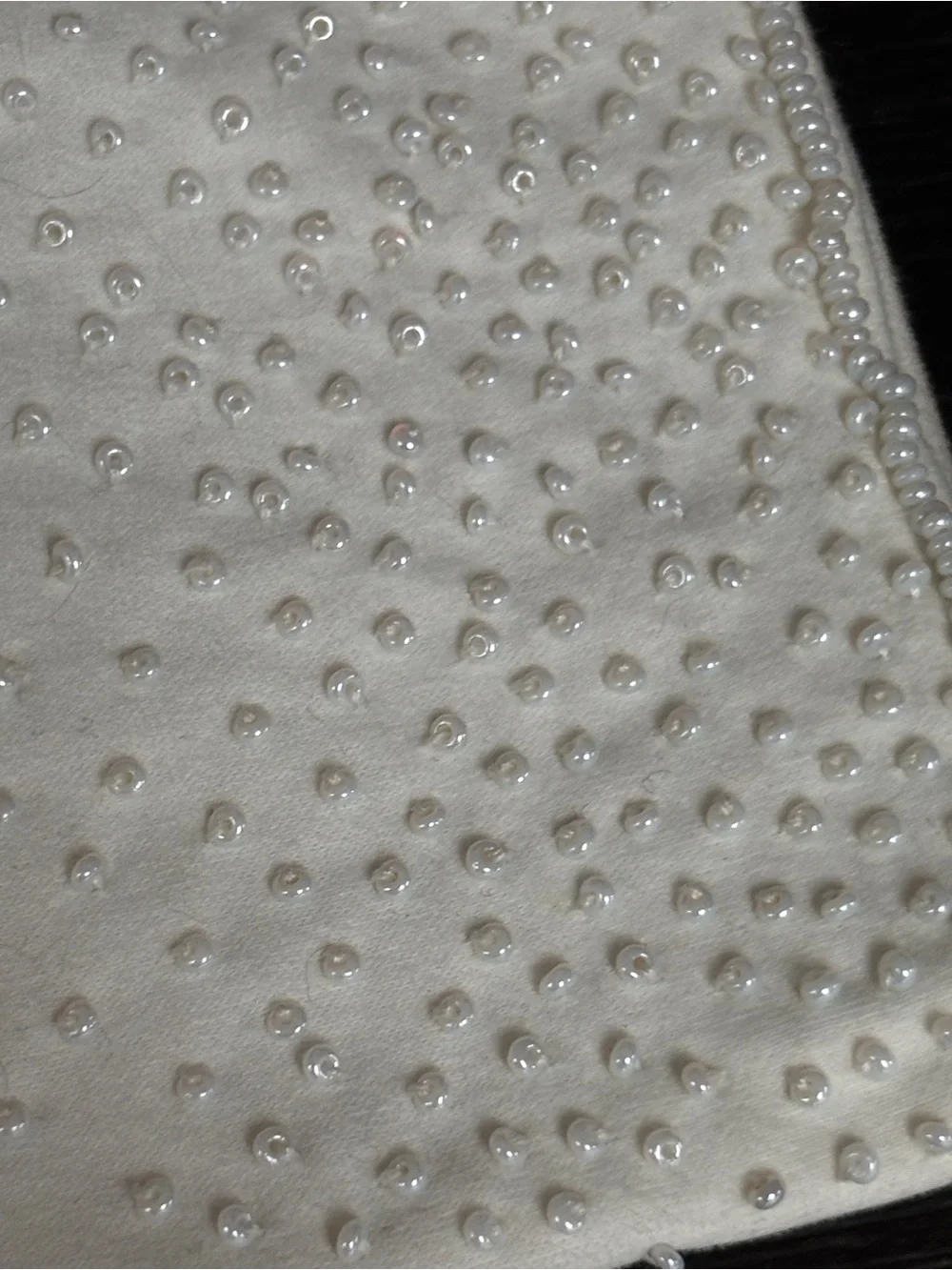 Vintage  50’s White Beaded Long  Gloves